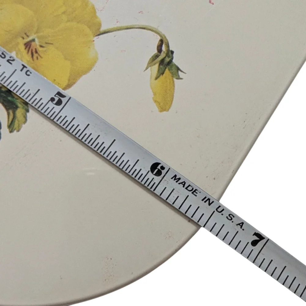TRUE VINTAGE Trivet Pansy Tray Pot Holder 1950 Cork White Yellow Violet